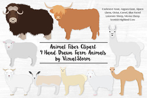 Hand Drawn Fiber Animals