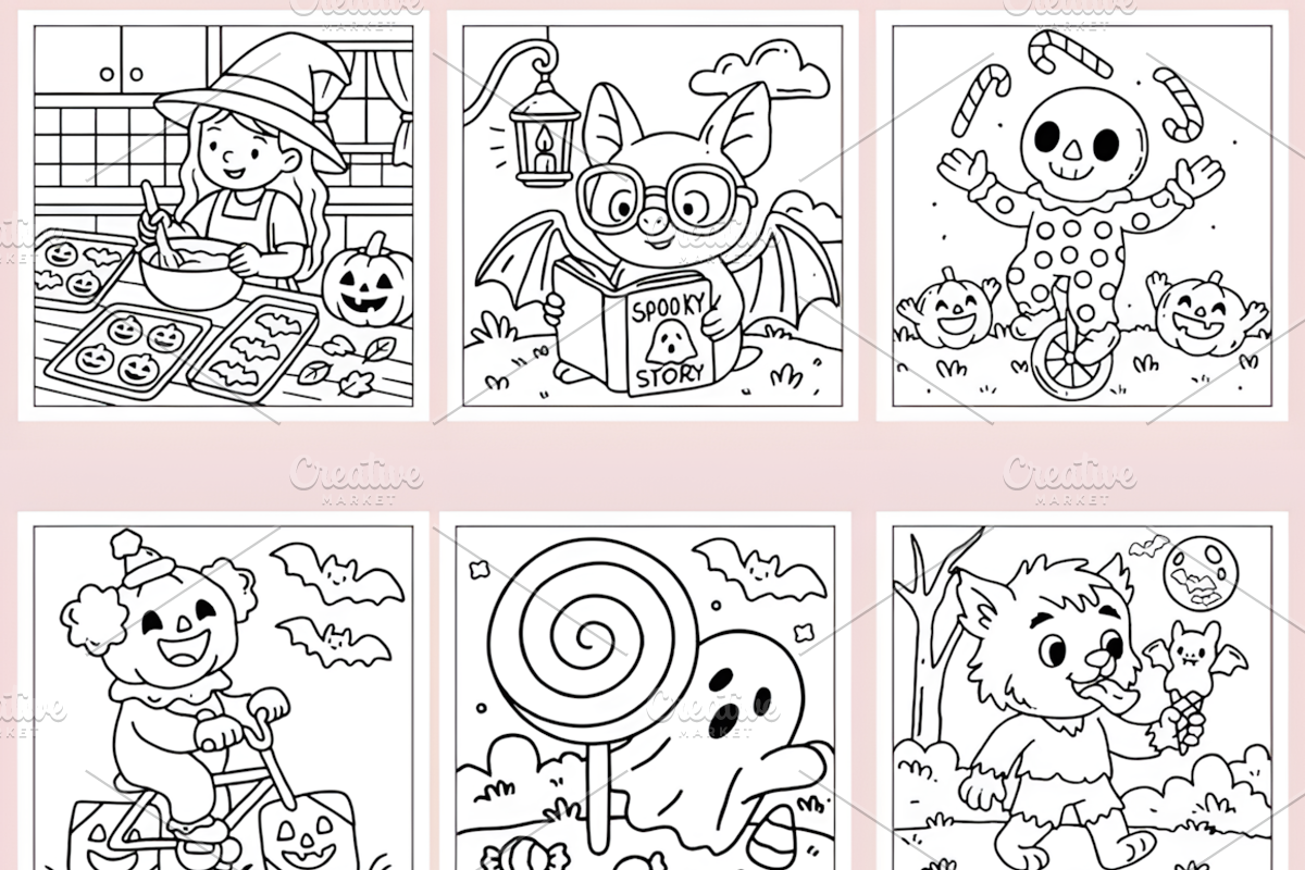 Bold & Easy Halloween Coloring Pages, a Seasonal Illustration by Coco Bloom (Photo 2 of 3)