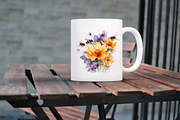 Bee and Flowers Watercolor clipart, an Object Graphic by Regulrcrative (Thumbnail 3 of 7)