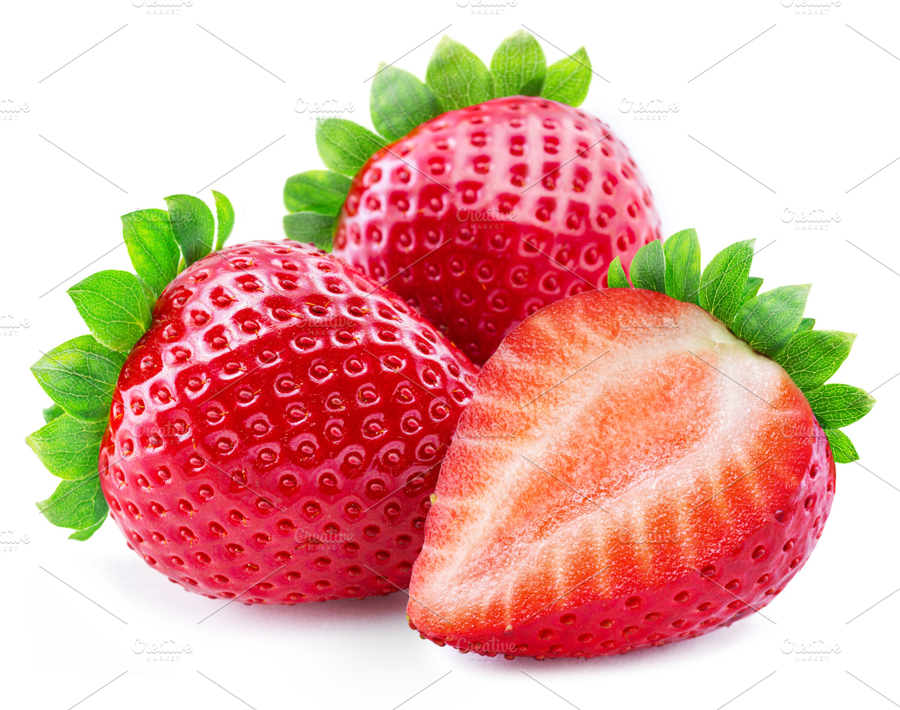 Strawberries and cross cut isolated, a Food & Drink Photo by Volff