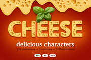 Cheese delicious characters set, an Object Graphic by ToozDesign (Thumbnail 1 of 5)
