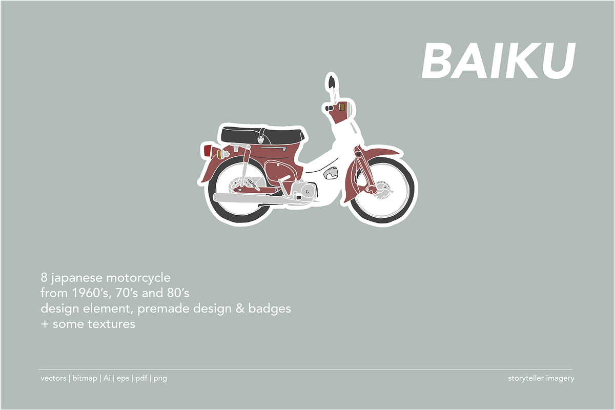 Baiku - motorcycle illustration, a Graphic by Storyteller Imagery (Photo 1 of 8)