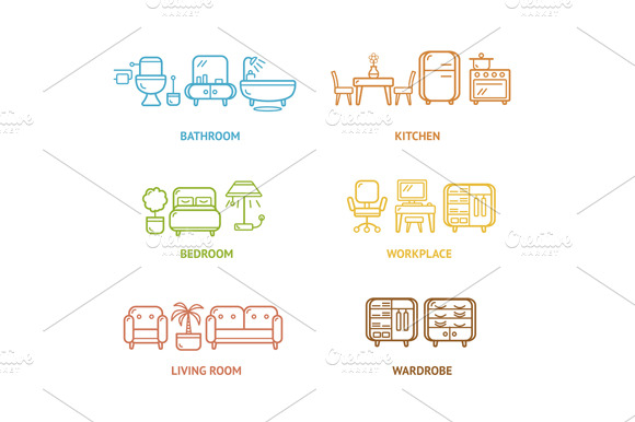 Icon Room Furniture Outline