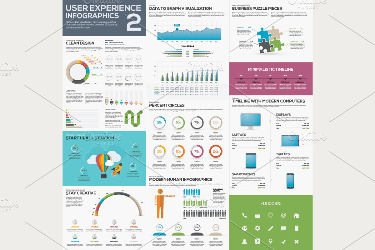 Infographic Template Vector Kit 2, a Work Illustration by Infographic Template Shop