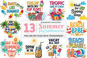 Summer Sublimation PNG, an Illustration by Watercolor design (Thumbnail 1 of 4)