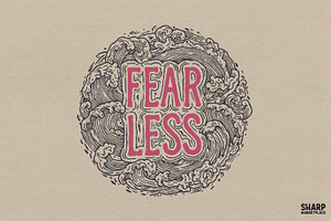 Fear Less Vintage Ocean Waves Art, an Object Graphic by SharpMarketplace