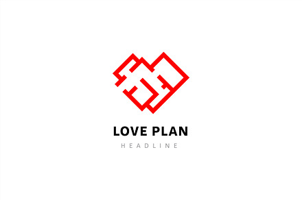 Love plan logo template.