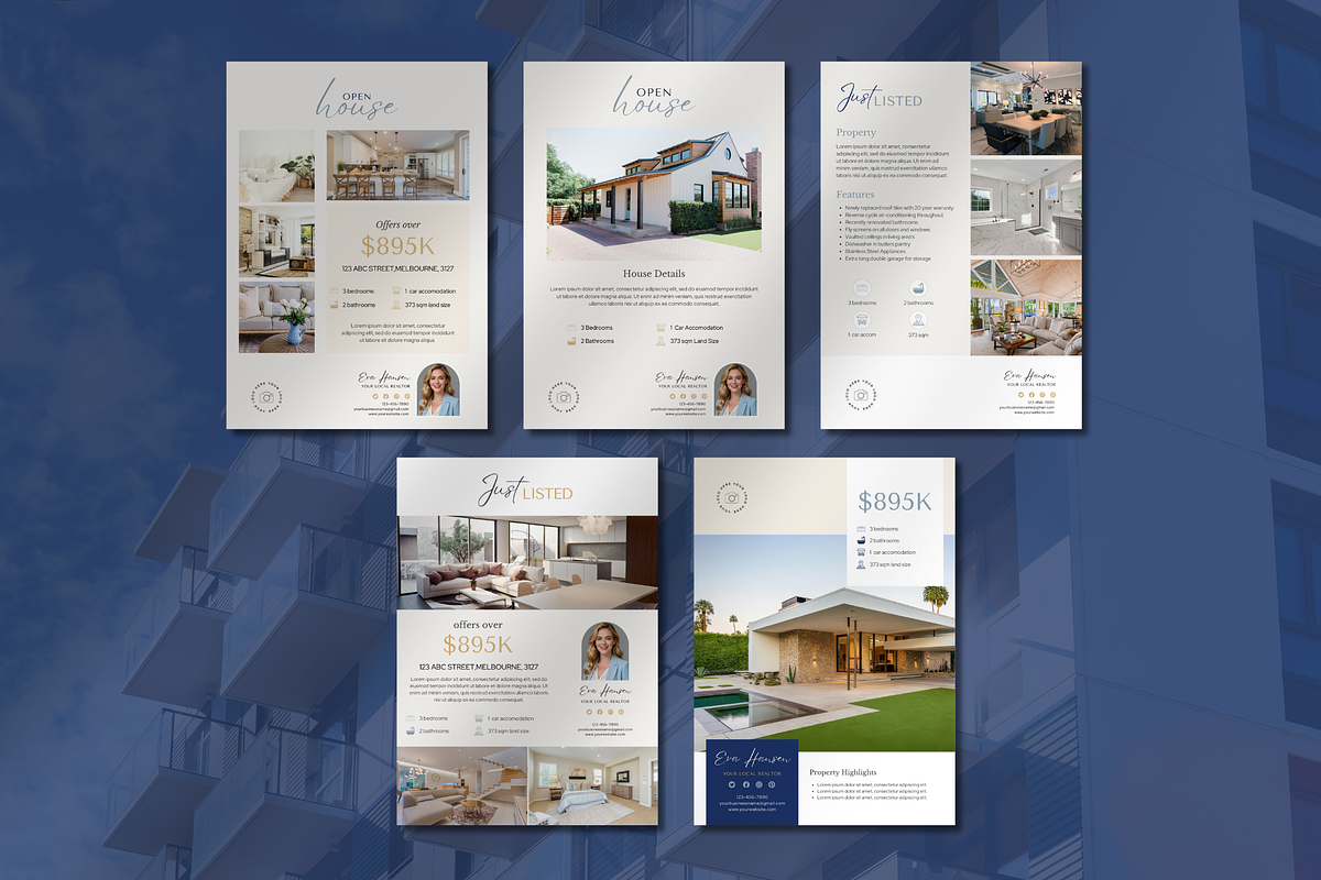 10 Real Estate Flyer Canva Templates, a Flyer Template by Matisse Studio (Photo 3 of 7)
