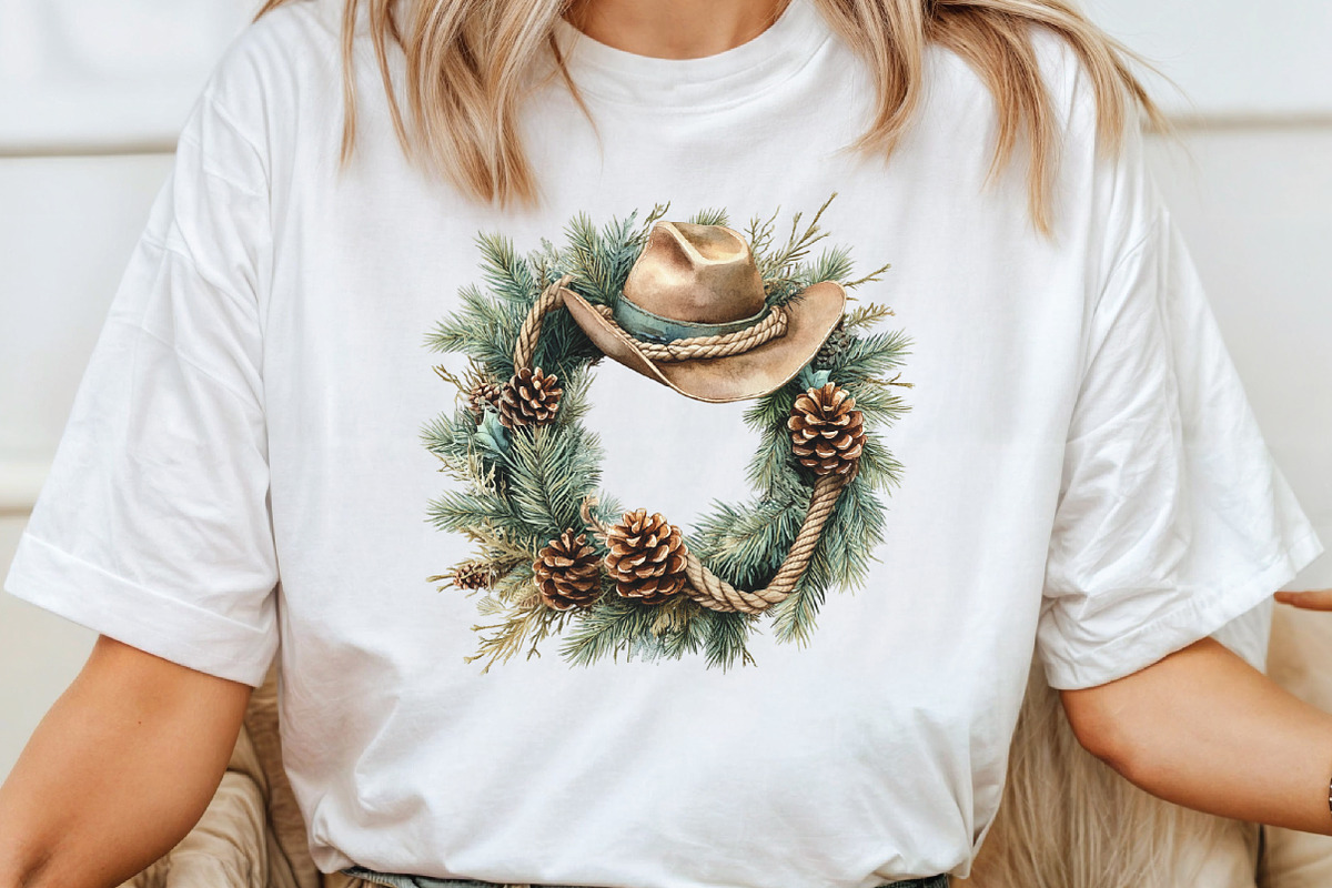 Western Cowboy Christmas Clipart, an Illustration by CraftArtStudio (Photo 4 of 6)