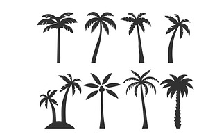 Palm tree silhouettes collection, a Decorative Illustration by Viktorijareut