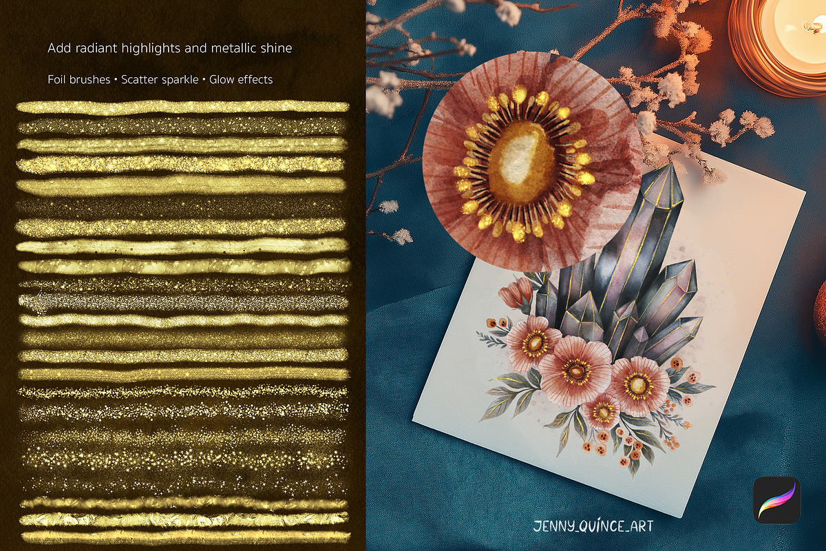 Procreate Brushes - Glitter Brushes, a Brush Add-On by Jenny Quince (Photo 9 of 12)