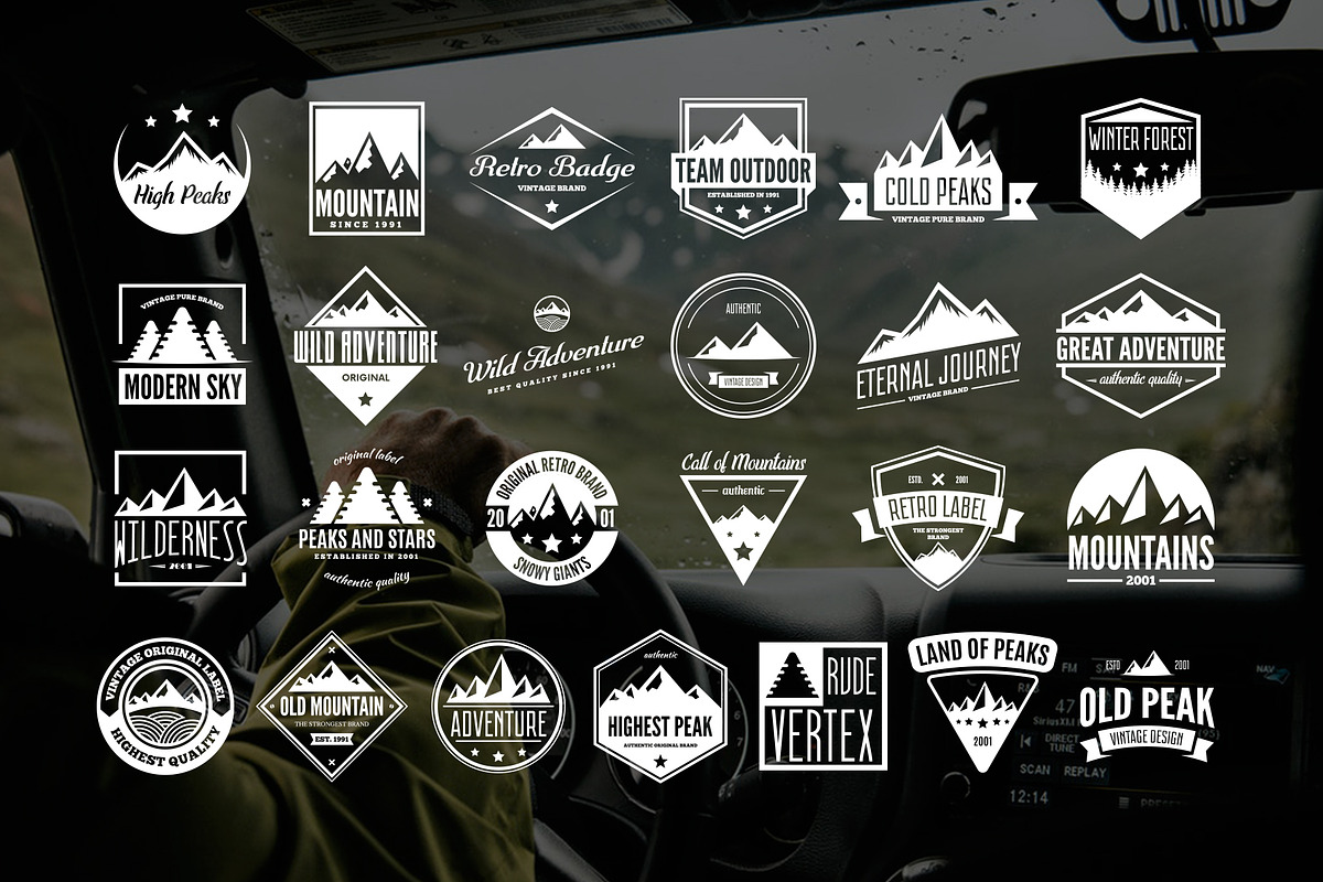 Set of Mountains Logo & Badges, a Branding & Logo Template by Lustra Frisk (Photo 3 of 3)