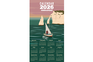 Monthly 2026 Calendar Travel poster