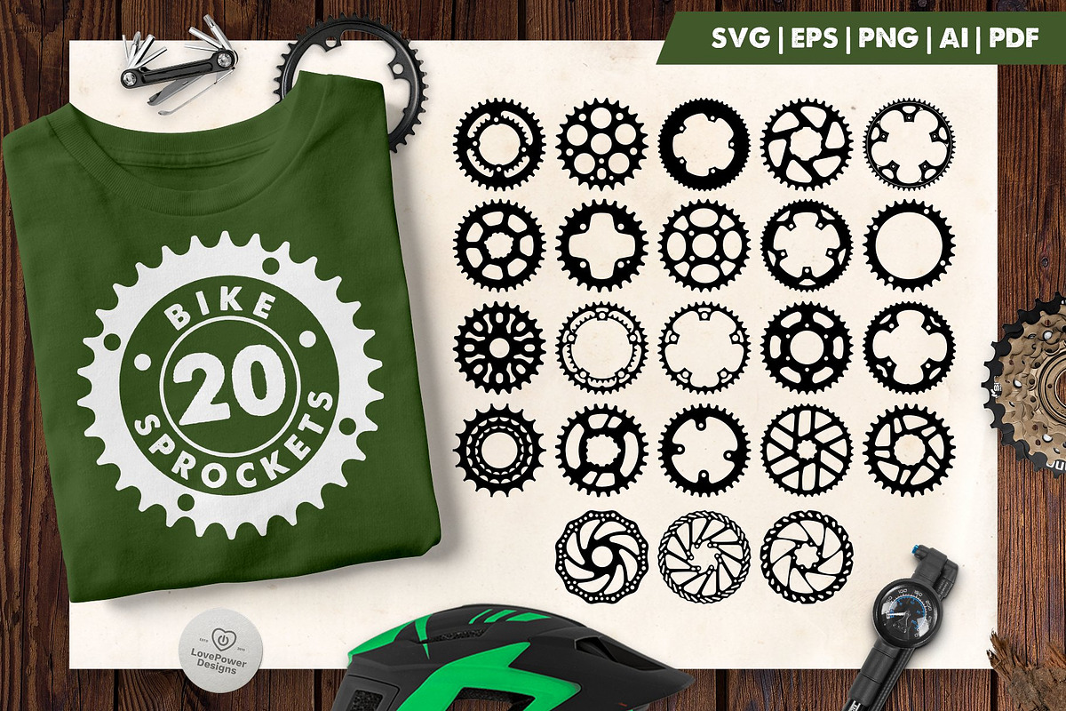 Bike Sprocket | Bike Crank | Gear, a Graphic by LovePowerDesigns (Photo 1 of 2)