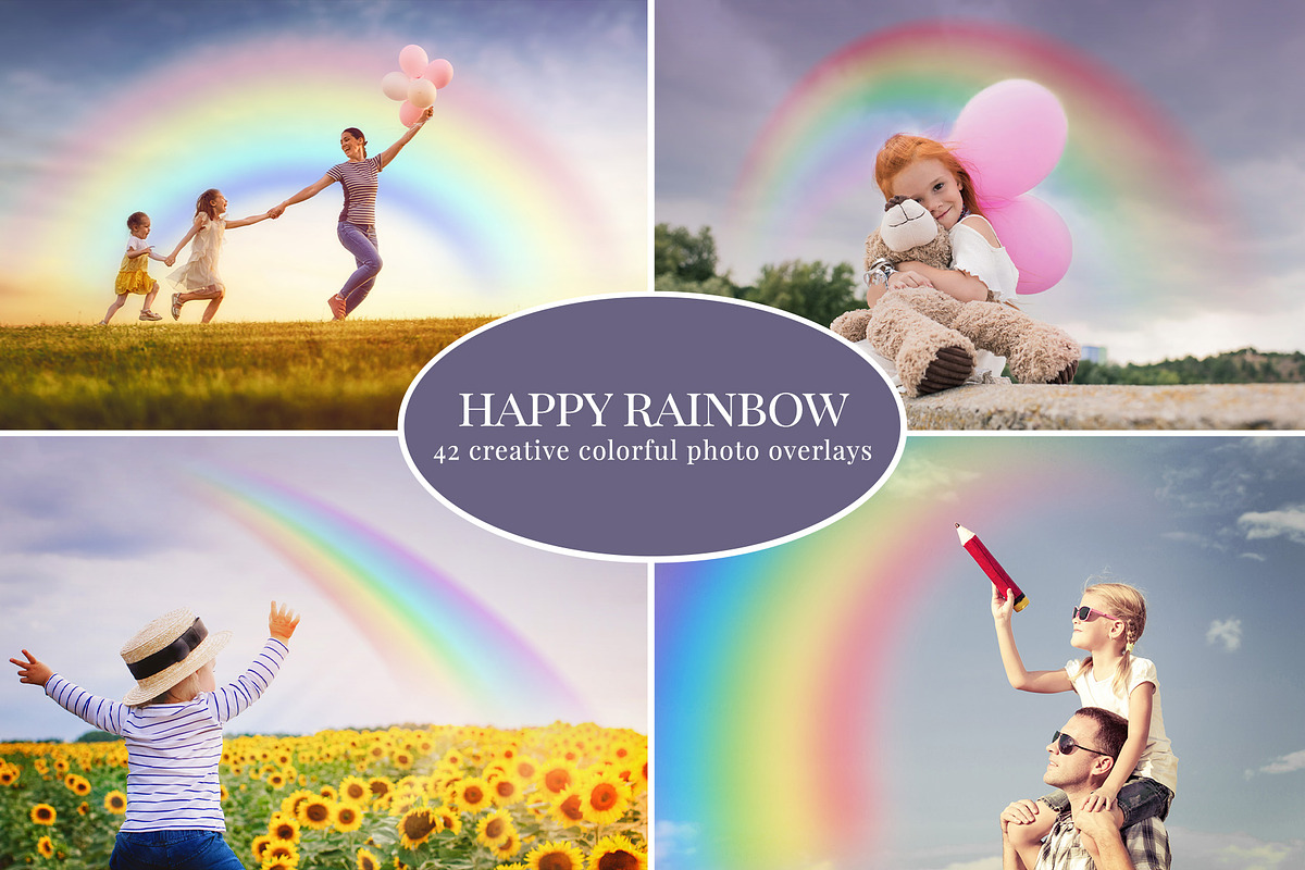 HAPPY RAINBOW PHOTO OVERLAYS, a Layer Style Add-On by BrownLeopard (Photo 1 of 6)