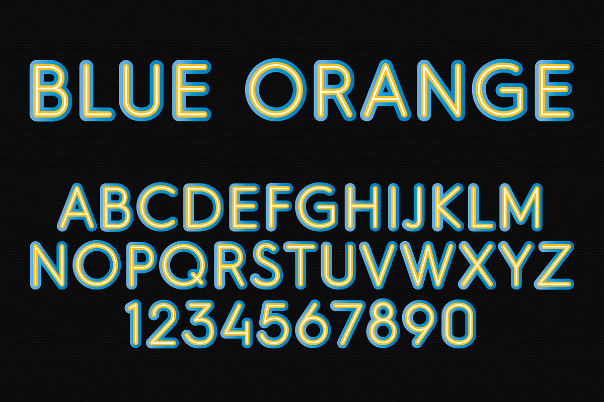 Blue Orange Color SVG Font preview 7