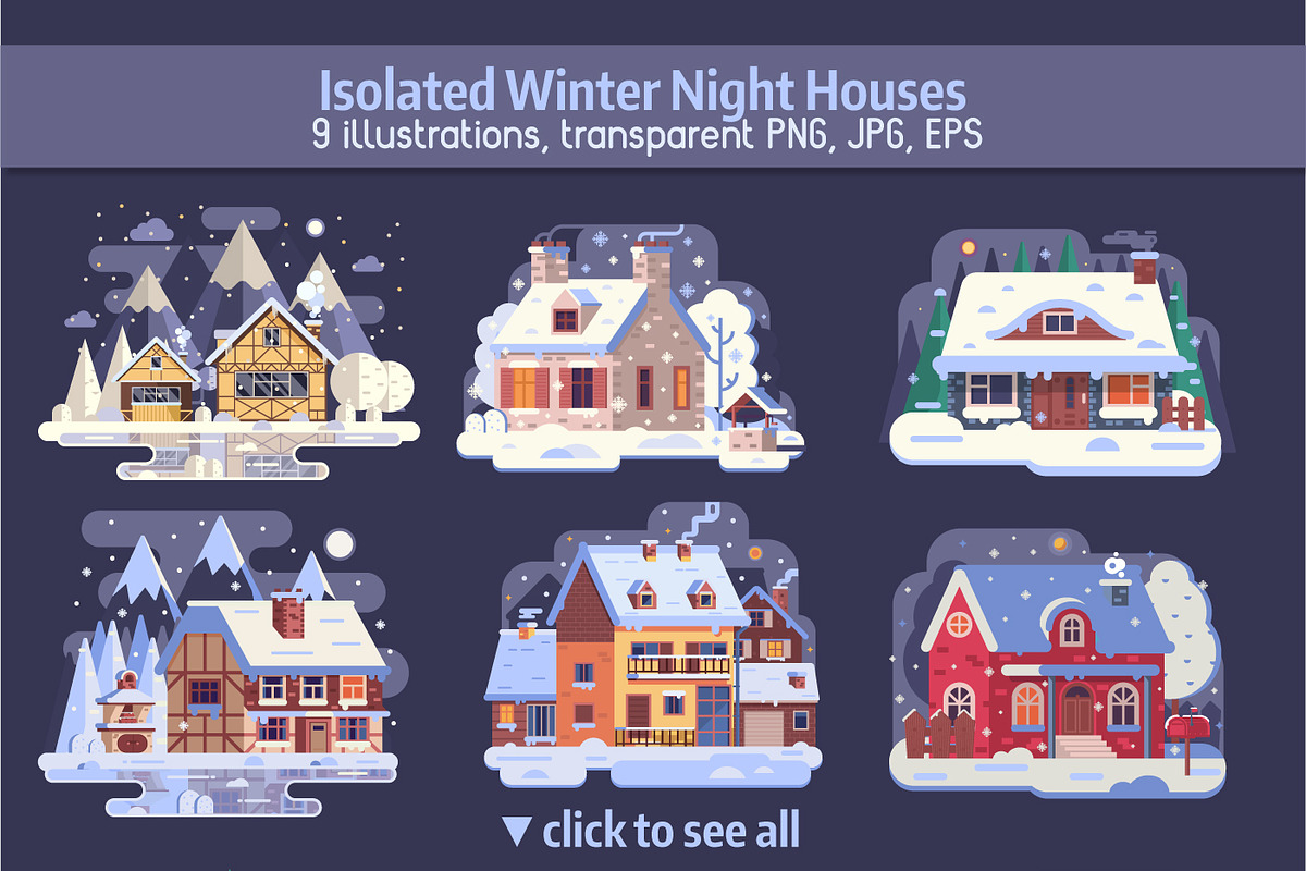 Winter Cozy House Collection, an Illustration by Alex Krugli (Photo 4 of 11)