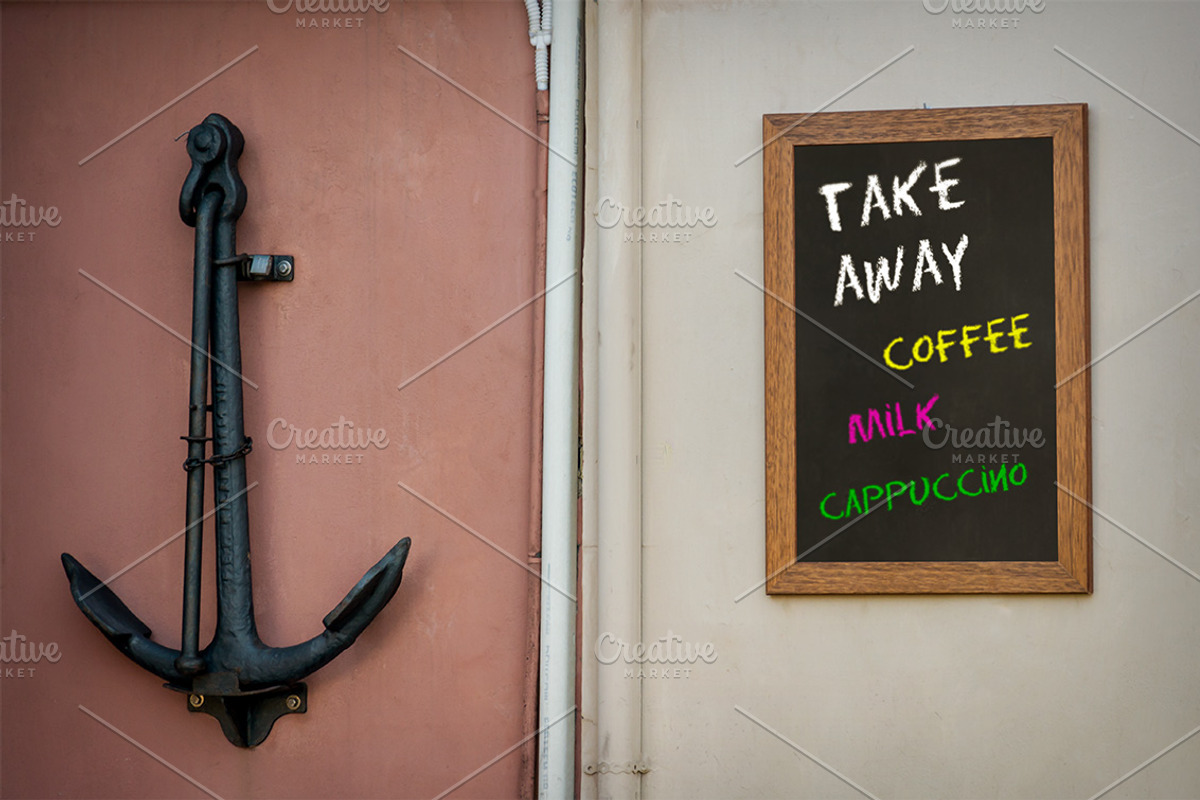 Bar outdoor blackboard mockup, an Advertising Mockup by Illusiongraphic (Photo 3 of 5)