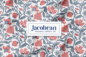 Jacobean Style Pattern Collection, a Pattern Graphic by Varvara Gorbash