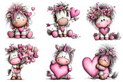 Valentine Whimsical Unicorn Clipart, an Illustration by Dream Creation (Thumbnail 5 of 7)
