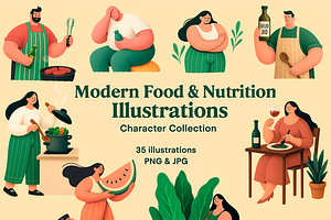Food People Cutouts, a Person Illustration by WildStrawberry Magic