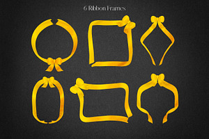 Gold Ribbon Frame Clipart