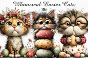 Whimsical Easter Cats Clipart Png, an Illustration by Craft Nest (Thumbnail 1 of 10)