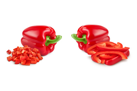 red sweet bell pepper isolated on, a Food & Drink Photo by NataPhoto