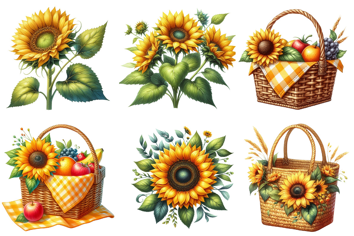 Watercolor Sunflower Sunny Day png, an Illustration by Watercolor design (Photo 3 of 4)