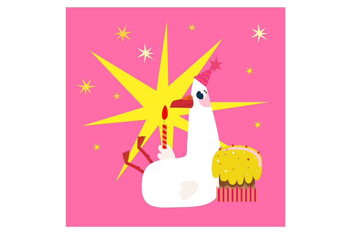 Silly Goose Birthday Clipart Set, an Animal Illustration by the_myro (Photo 10 of 13)