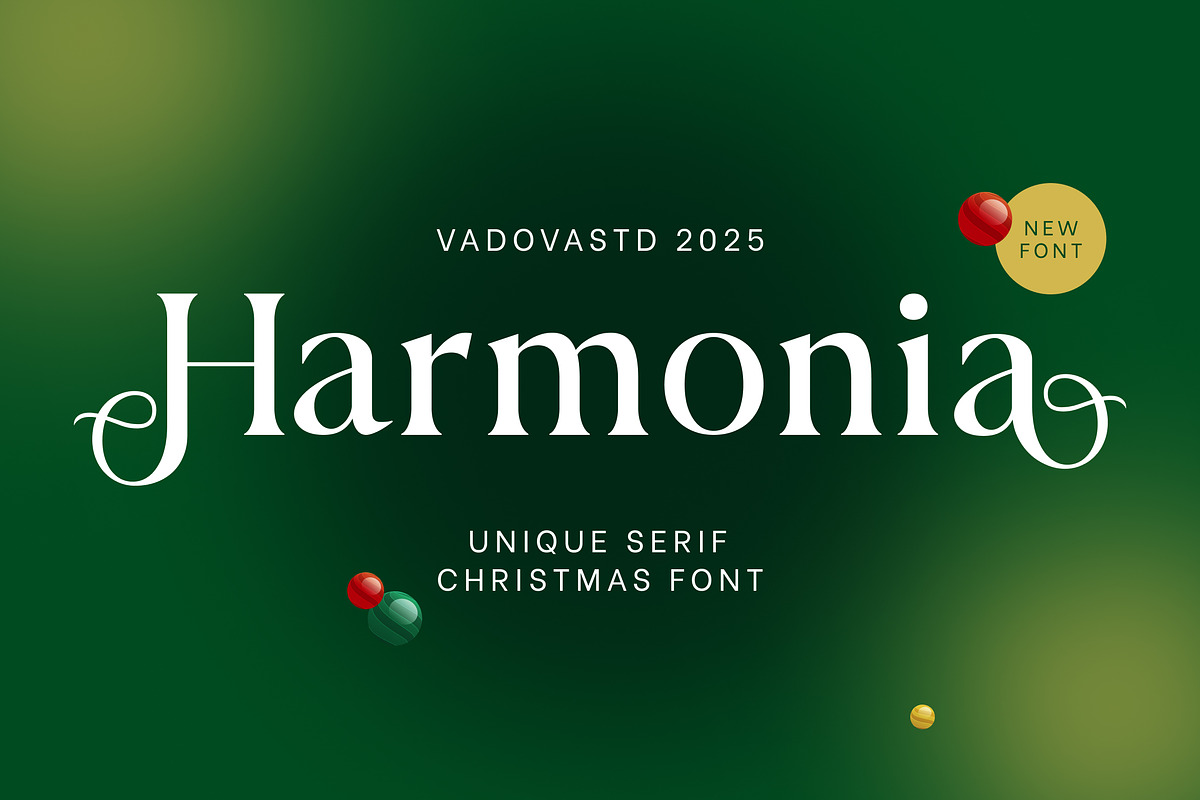 Harmonia Serif Christmas Font, a Serif Font by Vadovastd (Photo 1 of 7)