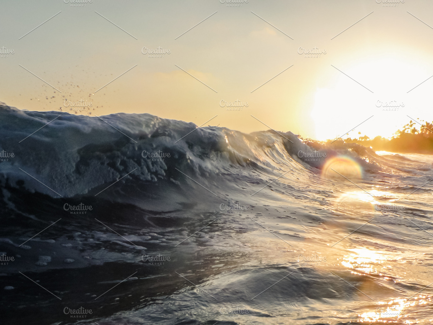 Waves In The Setting Sun