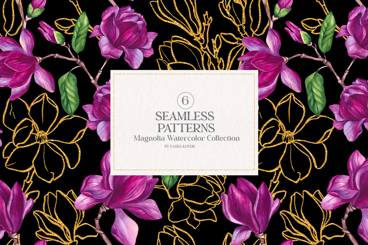 Magnolia PNG Watercolor Flowers, a Decorative Illustration by SashaKondr (Photo 7 of 13)