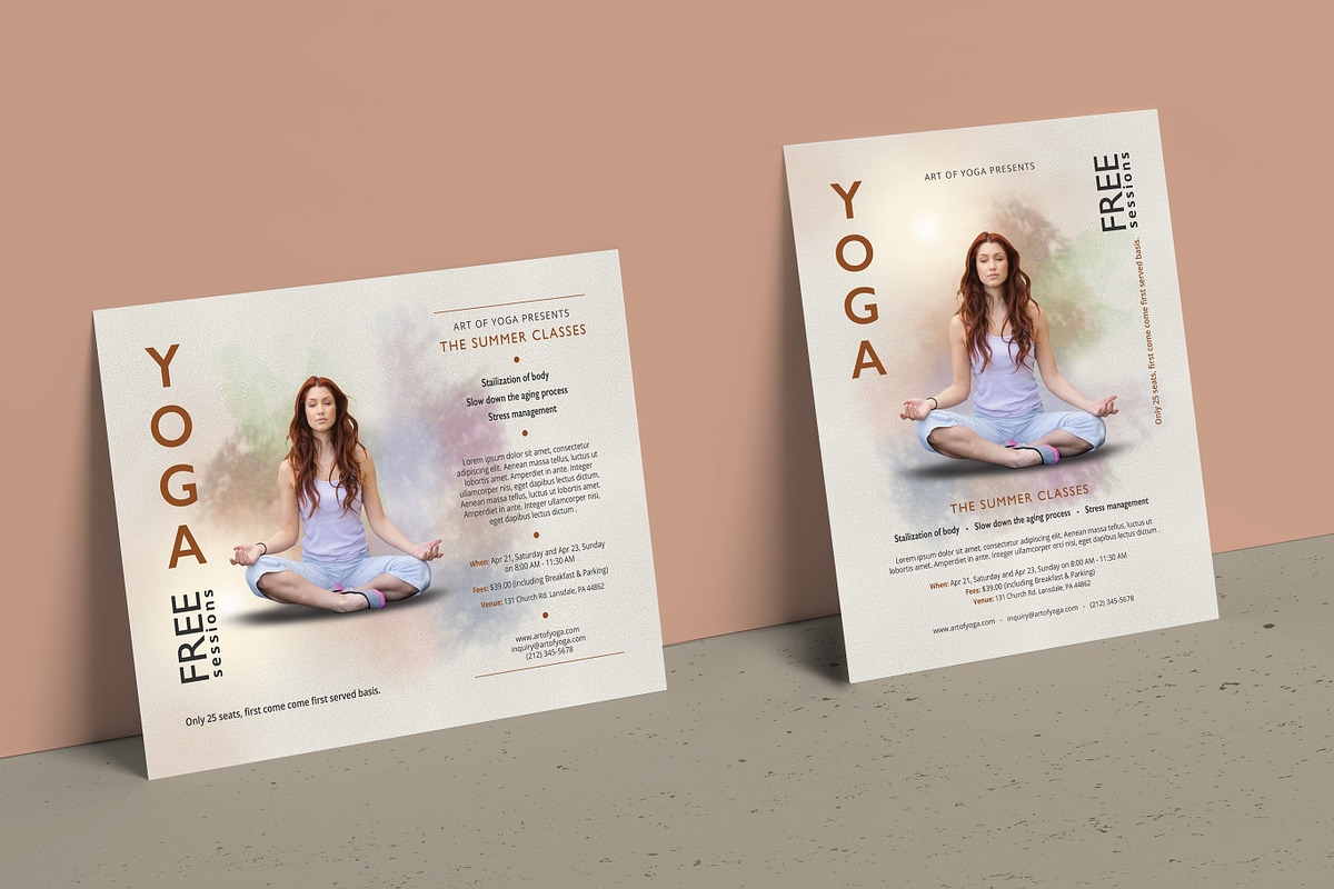 Simple Yoga Flyer Templates, a Flyer Template by Aabhaas (Photo 1 of 4)