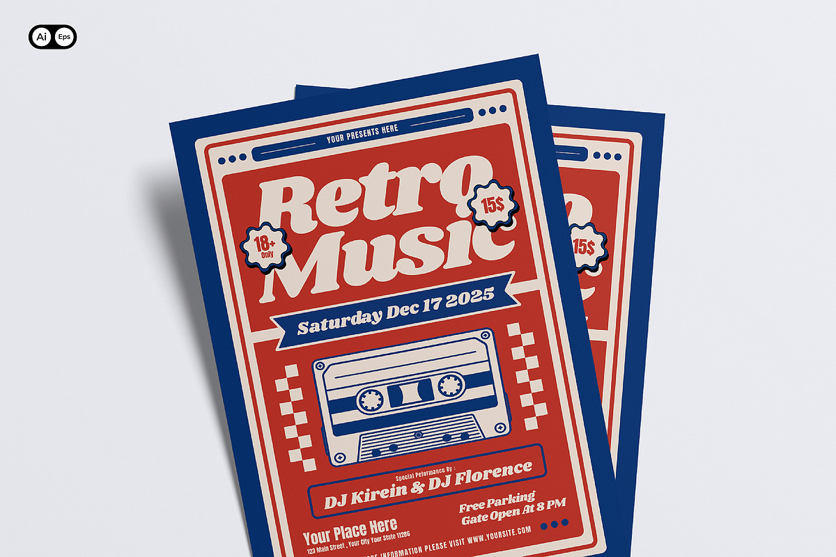 Retro Music Festival Flyer, a Flyer Template by Siska Arista (Photo 1 of 2)