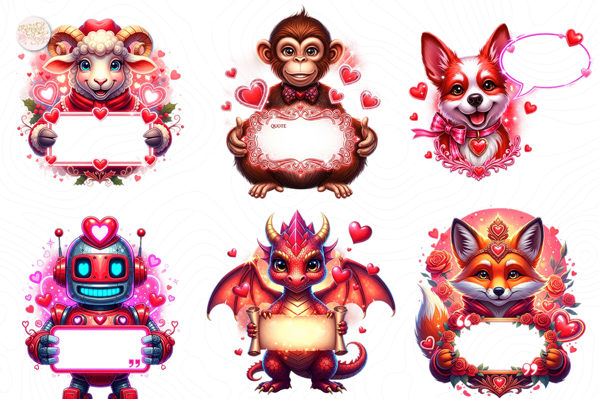 Valentine Animal Sign PNG Clipart, an Animal Illustration by KennedyStudio (Photo 3 of 4)