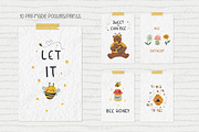 Cute bees, bears, flowers bundle, an Illustration by ann_etc (Thumbnail 3 of 12)