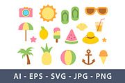 Summer themed icon collection, a Solid Icon by Saba Vector (Thumbnail 1 of 2)
