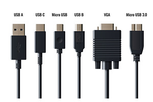 USB cable set with multiple, a Technology Illustration by art PVP - market