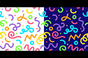 Fun squiggle seamless pattern bg, a Decorative Illustration by Vector Tradition