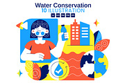 10 Water Conservation Awareness, a Person Illustration by denayunebgt (Thumbnail 1 of 4)