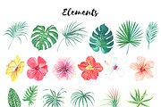 Bora-Bora flora.Watercolor clip art, an Illustration by Anyuka (Thumbnail 5 of 6)