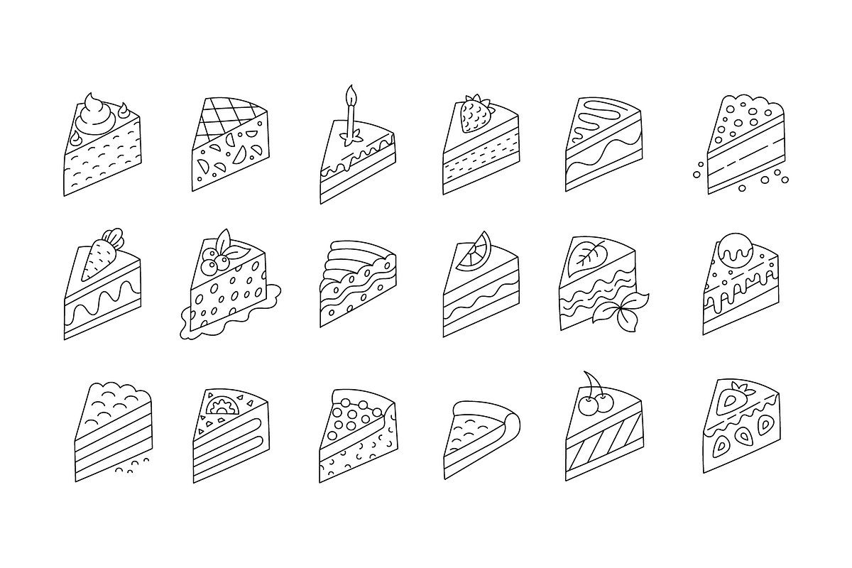 Isometric Cake Set, Slice Diagrams, a Food Illustration by Ilia Design (Photo 5 of 10)