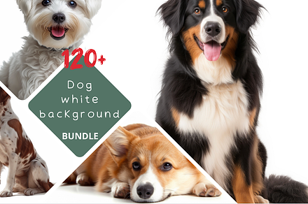 120+ Dog white background Bundle