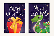 5 Christmas Cards with Snakes, a Card Template by EeKayStore (Thumbnail 3 of 4)