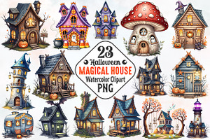 Halloween Magical House Sublimation, an Illustration by RobertsArt