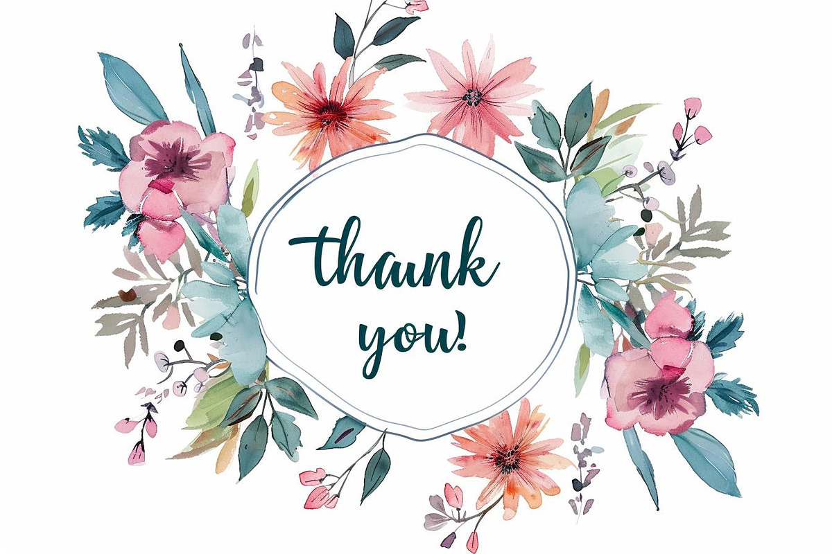 Thank You Card Set - Watercolor, an Illustration by hafijul (Photo 7 of 13)