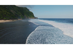 Aerial view of breaking ocean waves, a Nature Photo by Goinyk
