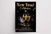 New Year - 3 Flyers Invitation (PSD), a Flyer Template by PixelsDesign (Thumbnail 4 of 4)