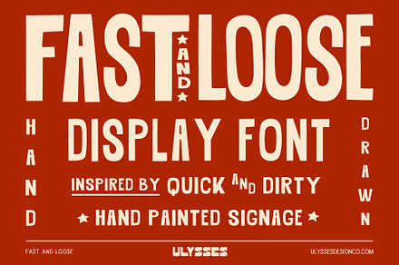 Fast & Loose Hand Drawn Display Font, a Sans Serif Font by Ulysses Design Co